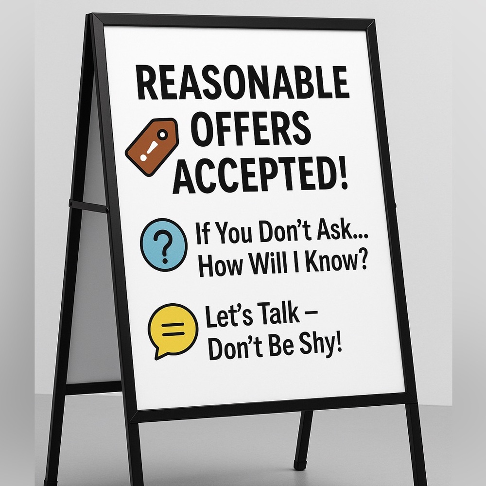 Reasonable offers accepted
